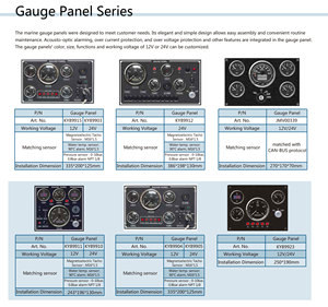 KUS-panel de medidores de <span class=keywords><strong>instrumentos</strong></span> de motor marino, tablero Compatible con todos los buques, 12V, 24V, 243x196MM - Product Image 6
