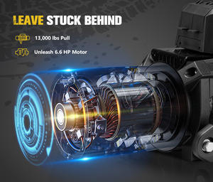 BUNKER INDUST 13000LBS 12V 합성 로프 전동 윈치, SUV 자동차 4x4 오프로드 구난용 방수 무선 리모컨 - Product Image 2