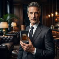 Parfum personnalisé LF Private Label pour homme, flacon avec bouchon en bois, parfum longue tenue, original, de créateur, niche, vaporisateur, rose, oud.