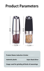 Automático Mini Elétrica Dry Spice Salt Grinder Set Aço Inoxidável Rosa Black <span class=keywords><strong>Pepper</strong></span> <span class=keywords><strong>Mill</strong></span> Garrafa Gravidade & Elétrica Boxed - Product Image 6