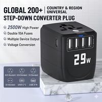Adaptateur de prise OEM ODM universel Type C double USB GaN 29W PD GaN Chargeur rapide de voyage avec convertisseur de tension 240V - 110V