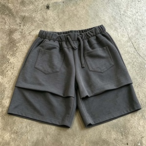 Shorts de jogging amples en molleton épais 100 % coton personnalisés pour homme, longueur genou, pour l'été - Product Image 4