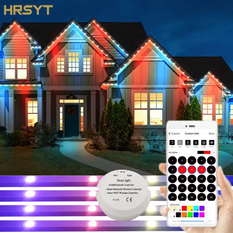 IP68 Permanent Outdoor Track Led Rgb Controller 200FT Permanent Christmas Lights