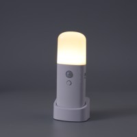 Veilleuse LED ABS portable, petite, moderne, carrée, avec détecteur de mouvement, rechargeable par USB, à intensité variable, lumière blanc chaud, pour chambre et couloir, 50000 heures