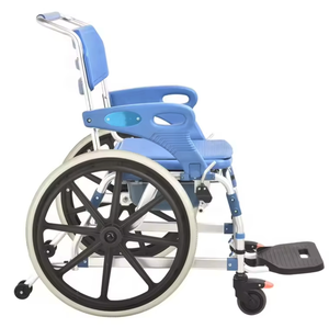 Fauteuil roulant manuel en alliage d'aluminium de haute qualité, bleu médical, cadre léger, fauteuil roulant pour les soins quotidiens des patients - Product Image 2