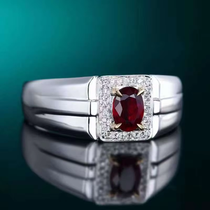 SGARIT Bijoux fins en gros, bague en or 18 carats 3,81g avec rubis naturel sang de pigeon 0,53ct, bijoux en pierres précieuses naturelles, bijoux en or 18 carats - Product Image 2