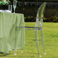 Vente en gros de chaises de soirée en acrylique tabouret haut transparent en plastique acrylique pour banquet de fête chaises de bar fantôme pour événement