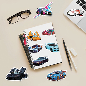 Impresión personalizada chico portátil botellas <span class=keywords><strong>de</strong></span> agua monopatín <span class=keywords><strong>casco</strong></span> teléfono guitarra vinilo coche calcomanías dibujos animados JDM pegatinas <span class=keywords><strong>de</strong></span> carreras - Product Image 3