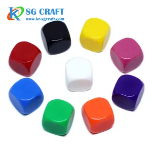 SG Craft Murah D6 Plastik Resin Terukir Logo Sederhana Warna Yang Berbeda Dadu Kosong Warna-warni
