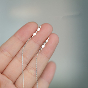 Orecchini Pendenti Lunghi Ispirati alla Francia per Donne, Eleganti a Forma di Diamante, Gioielli alla Moda che Valorizzano il Viso - Product Image 5
