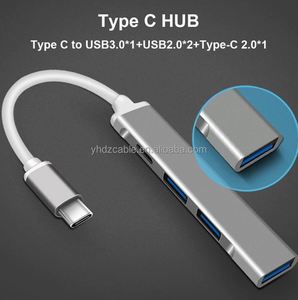 Hub USB 3.0 en alliage d'aluminium à 4 ports, station d'extension Type C, vente en gros d'usine - Product Image 6