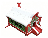 Château gonflable commercial sur le thème de la cabane de Noël pour fêtes de fin d'année