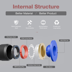 Khớp nối khí nén nhựa loại T hình chữ T ba ngã nối nhanh dòng SNS SPE, kiểu nối đẩy để kết nối ống khí nén - Product Image 2