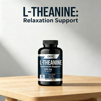 Capsules de L-Théanine, Complexe Adaptogène Double, Ashwagandha, Capsules de Soutien Relaxant