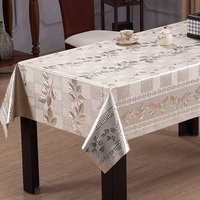Nappe de table personnalisable certifiée RNPT de luxe, tissée métallique, résistante à la chaleur, anti-huile, imperméable, à motif floral, avec support en PVC