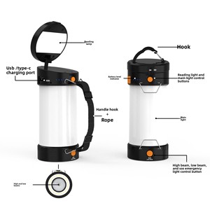 Lámpara LED para Acampar al Aire Libre, Linterna Recargable con Control de Rotación de Botones para Glamping - Product Image 6