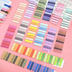 8pcs Multi-color Gradient Self-adhesive <b>Label</b> Sticker Transparent Memo Pads 200 Sheets/Sheet for Office/Study Use Document - Product Image 6