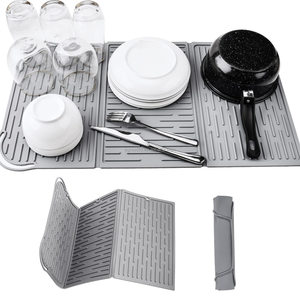 Extra-<b>Large</b> Foldable Compact Easy Storage Silicone Drying <b>Mat</b> for Kitchen Counter Trifold Dish Drying <b>Mat</b> Kitchen <b>Mat</b> - Product Image 1