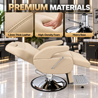 Fauteuil de Barbier Hydraulique Robuste XFMC pour Hommes, en Cuir PU Personnalisé, Mobilier de Salon Moderne, Chaise de Salon à Rotation 360° et Relevable
