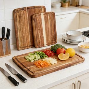 <span class=keywords><strong>Tabla</strong></span> <span class=keywords><strong>de</strong></span> <span class=keywords><strong>Cortar</strong></span> <span class=keywords><strong>de</strong></span> Madera <span class=keywords><strong>de</strong></span> Acacia <span class=keywords><strong>con</strong></span> Vetas en Relieve <span class=keywords><strong>para</strong></span> Cocina <span class=keywords><strong>con</strong></span> Ranura <span class=keywords><strong>para</strong></span> Jugos, Perfecta <span class=keywords><strong>para</strong></span> Uso Diario Compacto - Product Image 3