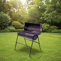 Barbecue extérieur professionnel en gros pour restaurants, modèle tonneau, au charbon de bois
