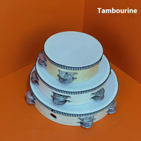 Custom Double Row Tambourine 6 Inch 8 Inch 10 Inch Percussion Musical Instruments Wooden Wedding Tambourines with Metal Jingles