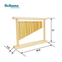 20 Note Orff Wind Chime with Solid Wood Frame, Stage Performance Accompaniment Chime Bells Sound Bar