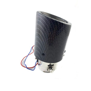 Punta de escape de fibra de carbono con luz LED, tubo recto para modificación de automóviles, actualización de General Motors - Product Image 3