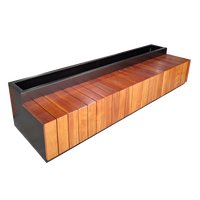 Banc d'extérieur en bois de style moderne avec jardinière pour centre commercial, loisirs ou jardin, utilisé comme chaise de bancs de fleurs