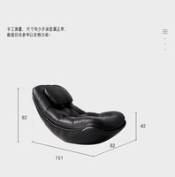 Fauteuil individuel en cuir véritable noir et fibre de verre, design coquille d'œuf, pour salon et hôtel, de sol à plafond