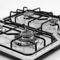 Kompor Gas Stainless Steel untuk Dapur Rumah Tangga, Peralatan Memasak 4 Tungku