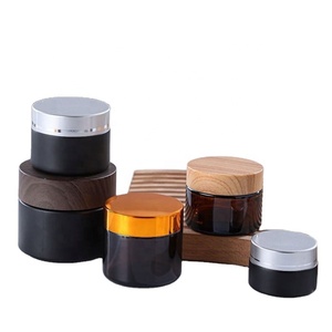Luxury 10g 15g 20g 30g 50g 60g 100g Amber Eye Face Cream Jar Cosmetic Glass Jars with Gold Lid - Product Image 5