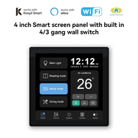Panneau de commande mural tactile intelligent multifonctionnel Kooyii 2026 de 4 pouces pour la maison connectée, interrupteur d'éclairage et de scènes