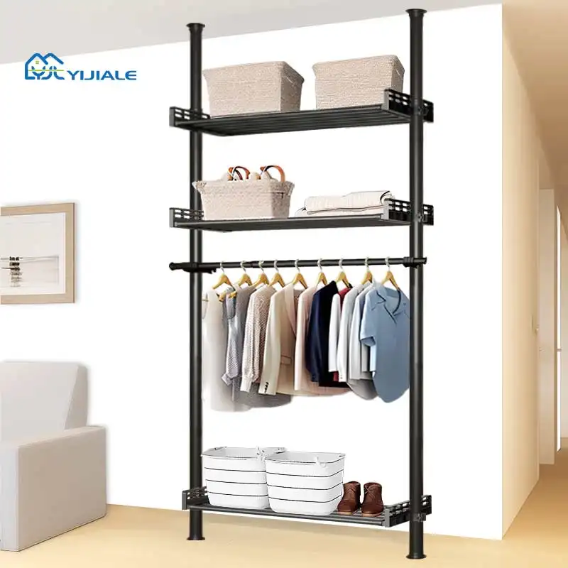 Lujo moderno multifunción 32mm soporte plegable ropa estante organizador gran capacidad percha estante de almacenamiento