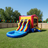 Château gonflable LeTeng avec toboggan aquatique, piscine à jets d'eau, structure gonflable pour enfants, maison gonflable en PVC, capacité 800 kg