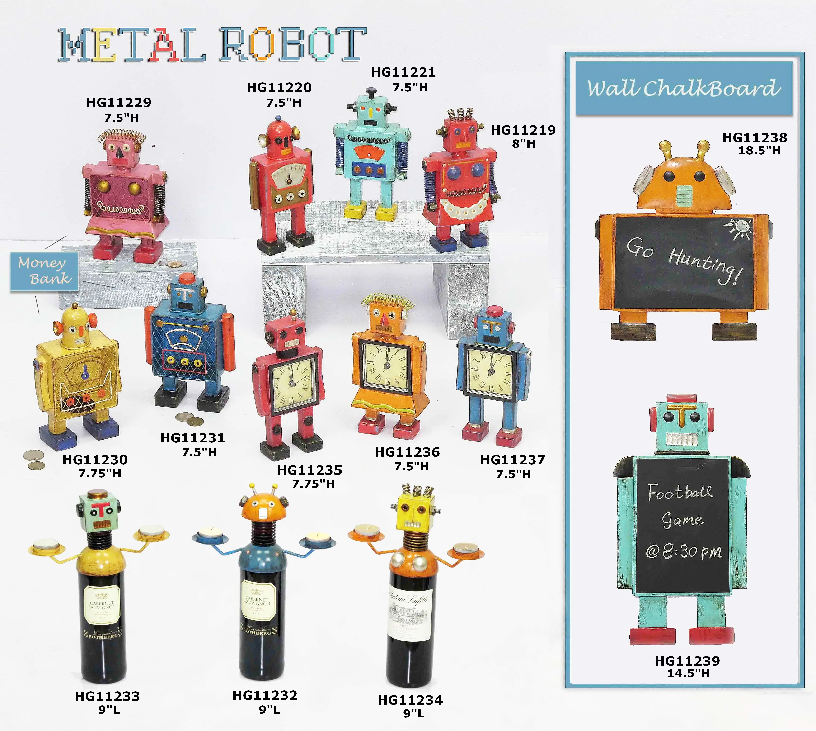 Dekorasi Meja Kantor Robot Besi Barang