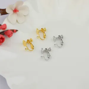 Đầu Phẳng 8Mm Màu Vàng Với Vòng Treo Kẹp Tai Sau Vít Kẹp Đồng Trên Khuyên Tai Trang Sức Không Xỏ Khuyên Phụ Kiện Bông Tai