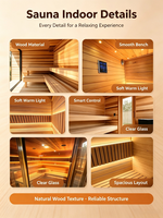 Sauna Tradisional Luar Ruangan - Sauna Persegi Besar untuk 4 Orang dengan Uap Kering Sauna Tradisional Luar Ruangan