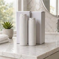 Bouteilles de lotion sous vide en plastique personnalisées de 25 ml/45 ml avec bouchons à vis et inserts remplaçables pour cosmétiques