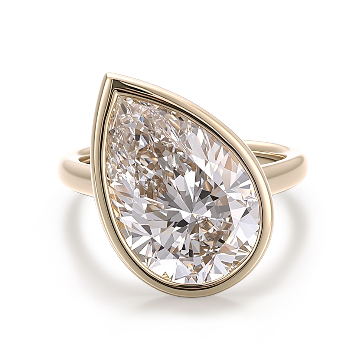 Anillo de oro macizo de 10k con diamante de laboratorio