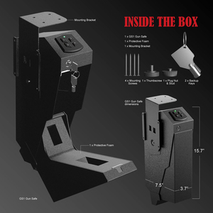 Súng sinh trắc học an toàn cho súng cầm tay, két cho súng ngắn cạnh giường, Hộp An toàn truy cập nhanh, khóa bàn phím vân tay, hát - Product Image 2