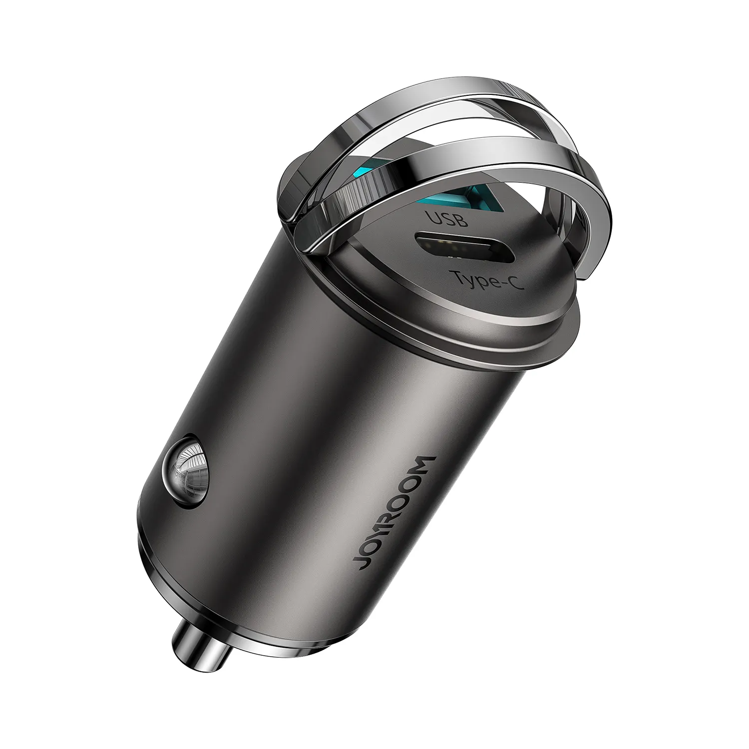 Joyroom C-A35 fast charging mobile car charger 45W Mini 2-port ring-pull fast car charger With PD+QC3.0 dual ports