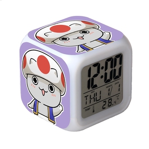 Tùy Chỉnh Mô Hình Mario Bảng Đồng Hồ LED 7 <span class=keywords><strong>Colour</strong></span> Thay Đổi Báo Động Kỹ Thuật Số Nhiệt Kế Ánh Sáng Ban Đêm Cube Điện Tử Phong Trào Lịch - Product Image 3