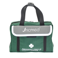 Trousse de premiers secours JCMED verte avec bandes réfléchissantes, trousse de premiers secours de survie avec fournitures médicales d'urgence essentielles