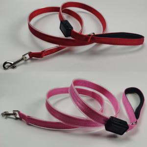 यूएसबी रिचार्जेबल पालतू लीश सुरक्षा चमक प्रति घाव 5 फुट नीयन लाइट अप डॉग ल्यू/पैडल्ड हैंडल चूना - Product Image 6