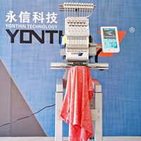 Yonthin RCM-1501TC-8S Machine à Broder Informatisée 12/15 Aiguilles pour Chapeaux, T-shirts et Usage Domestique