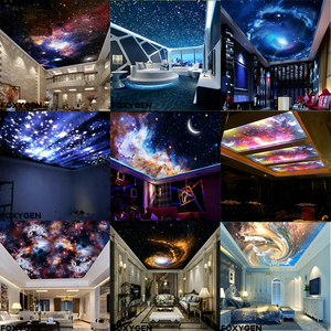 Films décoratifs pour plafonds tendus imprimés avec des motifs de ciel nocturne et d'étoiles en fibre optique LED pour la décoration de plafonds de chambre à coucher OEM - Product Image 2