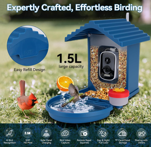 Comedero Inteligente para Pájaros con Cámara, Identificación de Especies de Aves con IA en 2K HD, Cámara de Observación de Aves con Panel Solar, Regalos Originales - Product Image 6