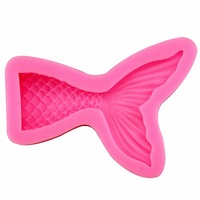 Moule en silicone pour décoration de gâteau en fondant, forme de queue de sirène, texture fine 3D, grande taille, bricolage