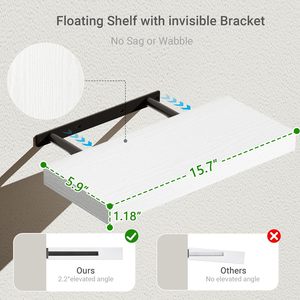Étagères murales flottantes modernes en bois <span class=keywords><strong>blanc</strong></span> sculpté, moulées par injection, avec quatre niveaux pour le rangement d'outils - Product Image 2
